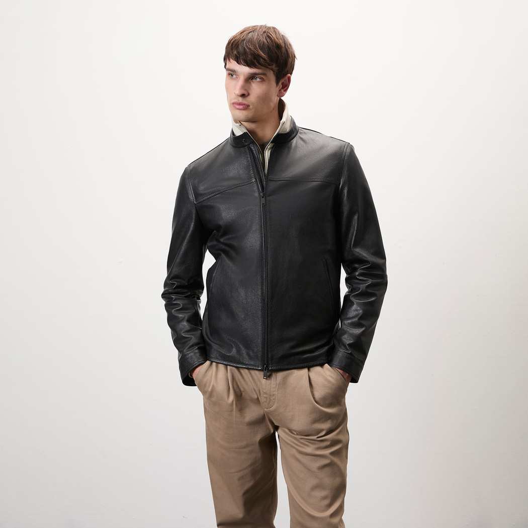 Dyami Siyah Erkek Deri Mont