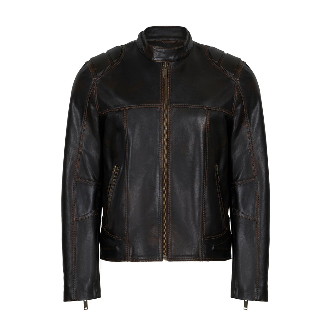 Edessa Gri Erkek Deri Mont