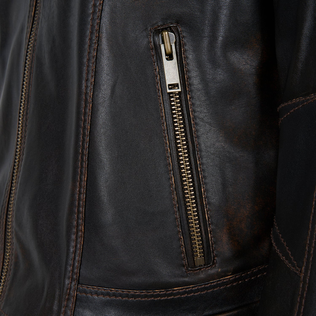 Edessa Gri Erkek Deri Mont