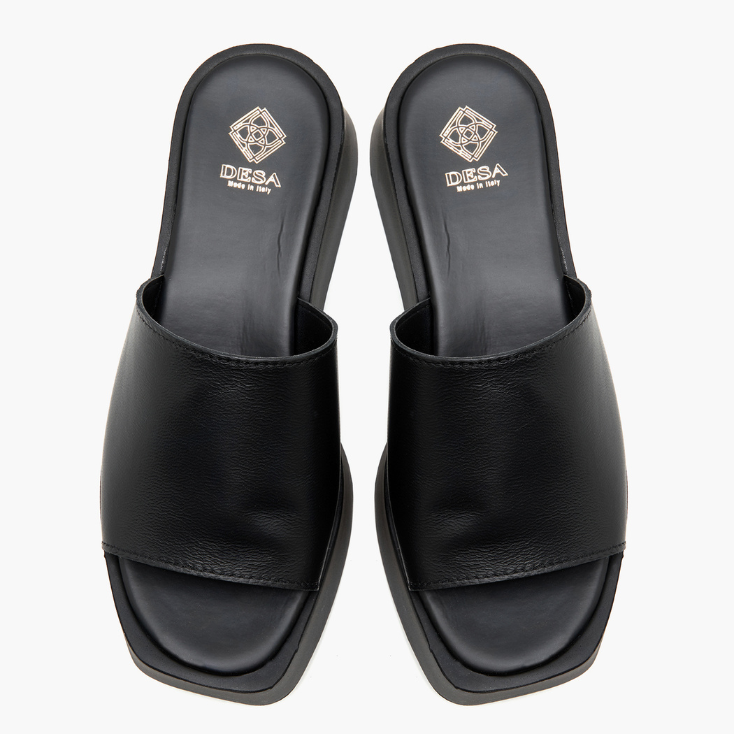 Edna Siyah Kadın Deri Terlik