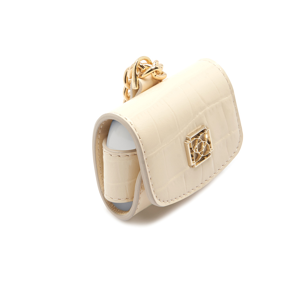 Ekru Zincir Detaylı Deri Airpods Pro Kılıfı