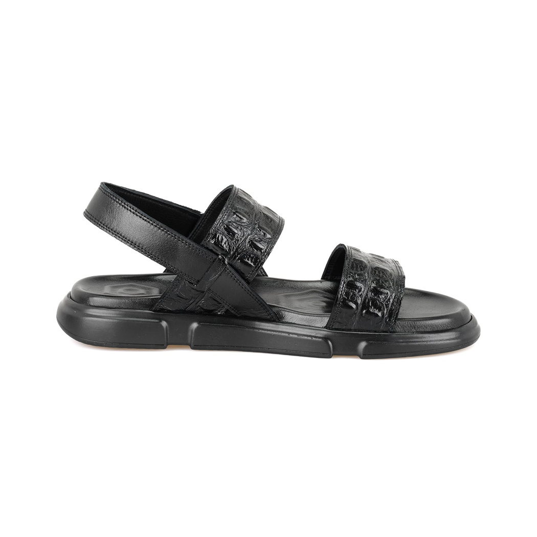 Ellery Siyah Erkek Deri Sandalet