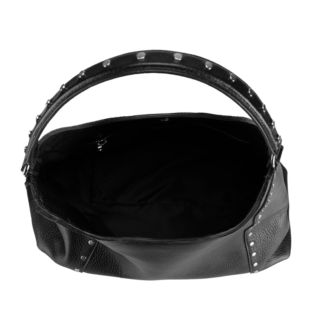 Elvisse Siyah Kadın Deri Omuz Çantası