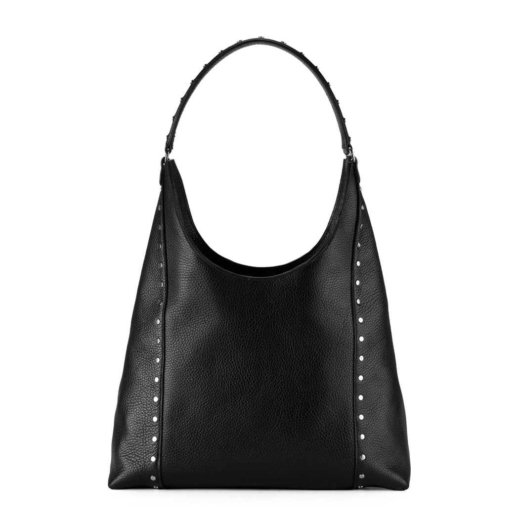 Elvisse Siyah Kadın Deri Omuz Çantası