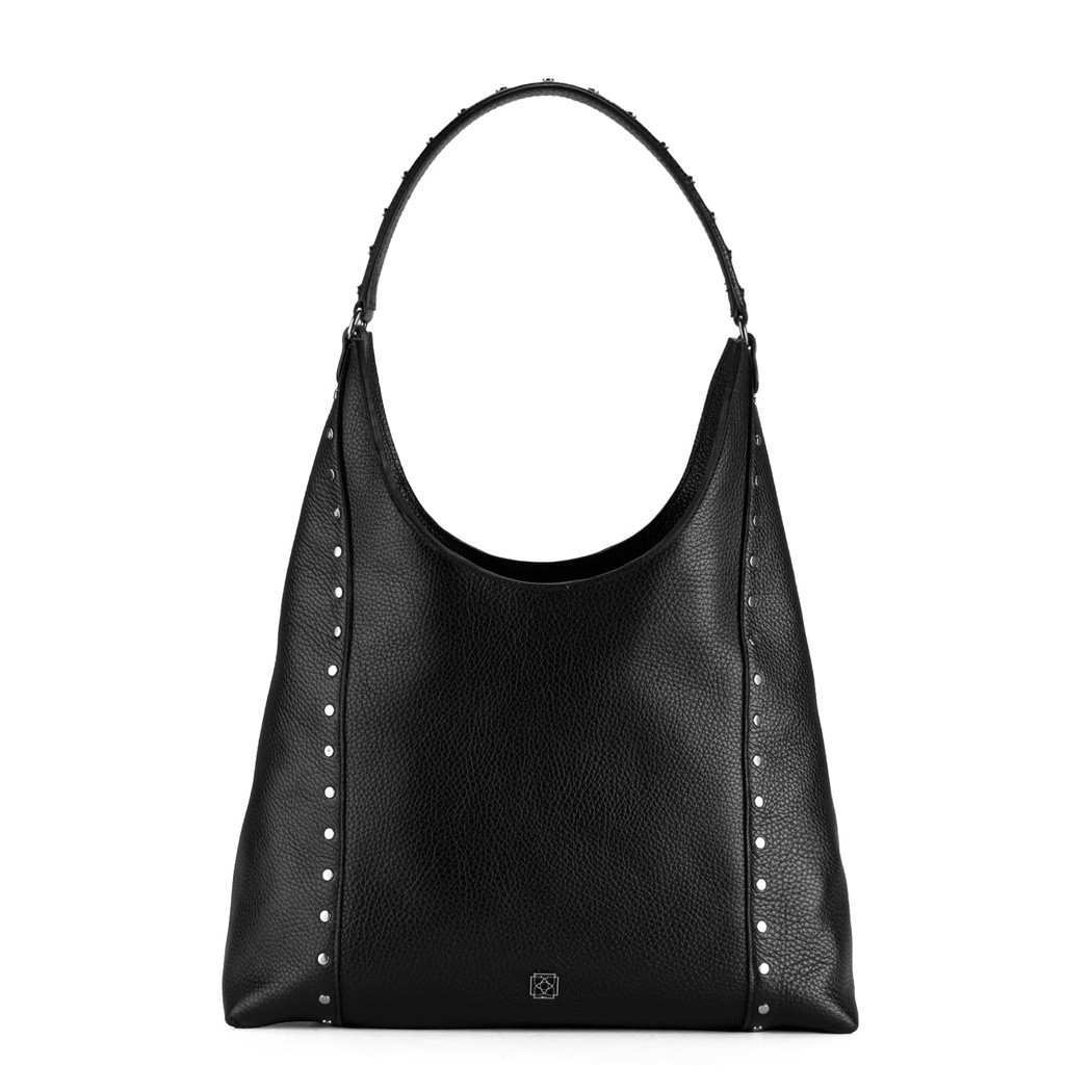 Elvisse Siyah Kadın Deri Omuz Çantası