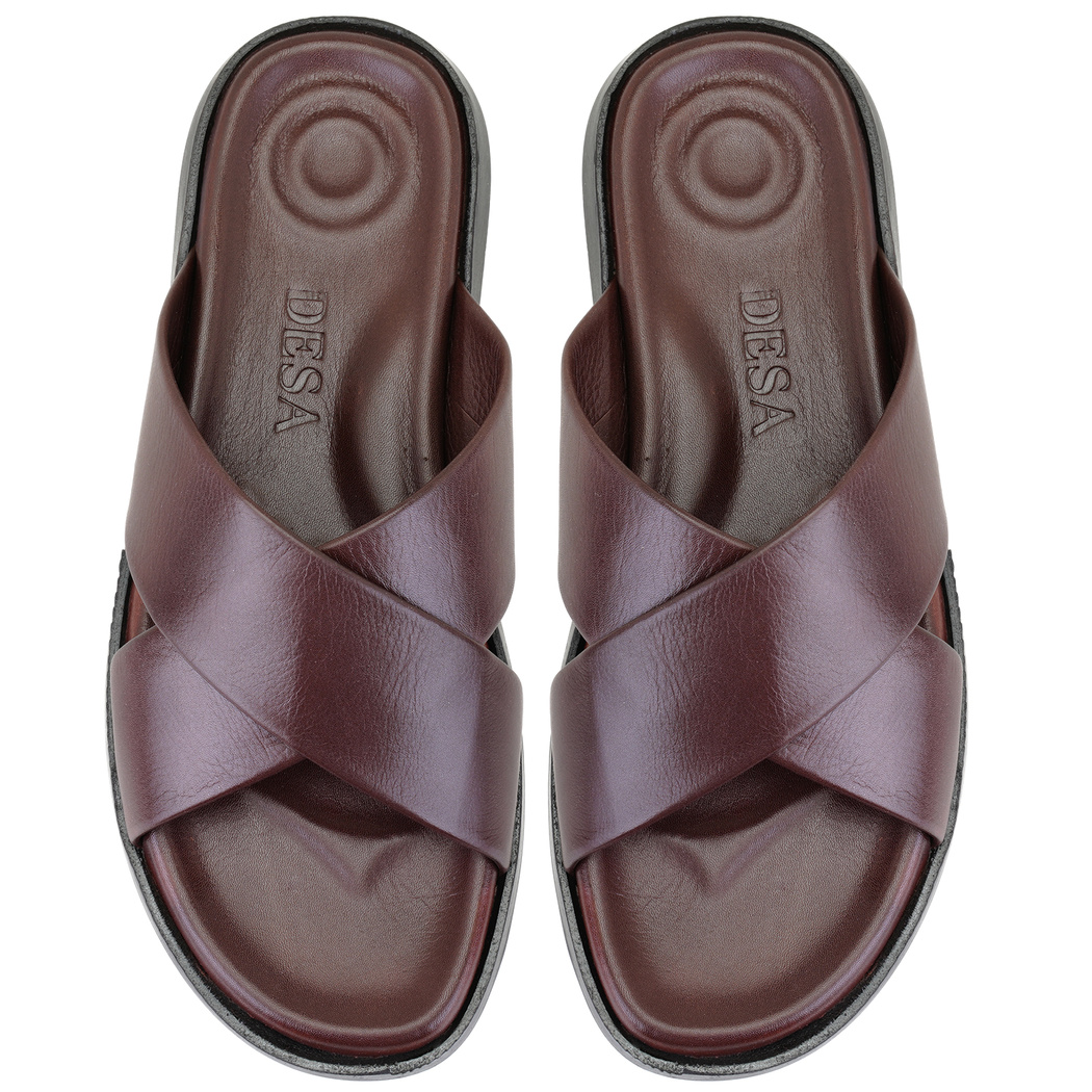 Emely Kahve Erkek Deri Terlik