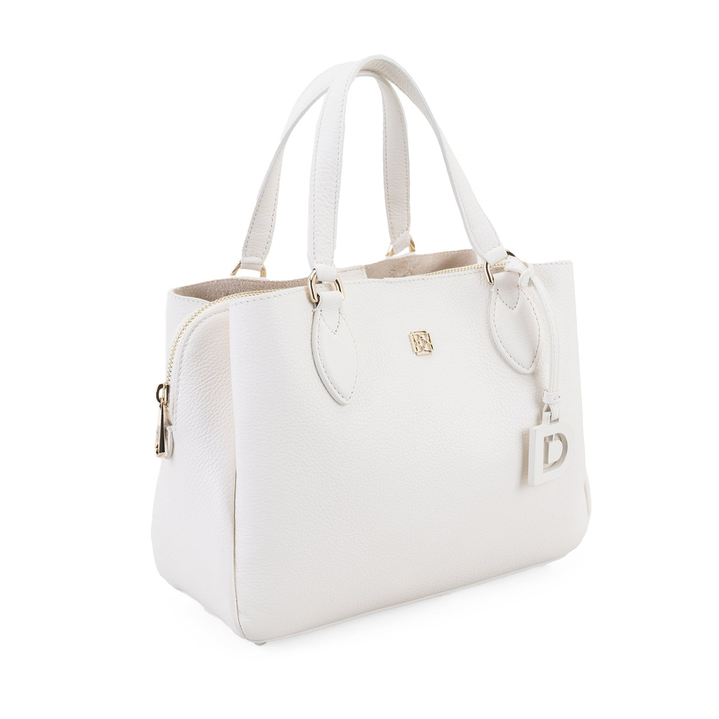 Emil Beyaz Kadın Deri El Çantası