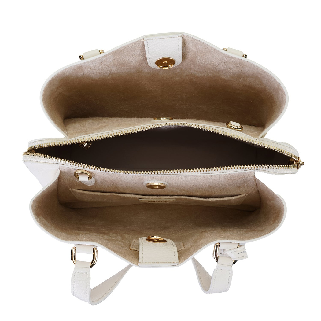 Emil Beyaz Kadın Deri El Çantası