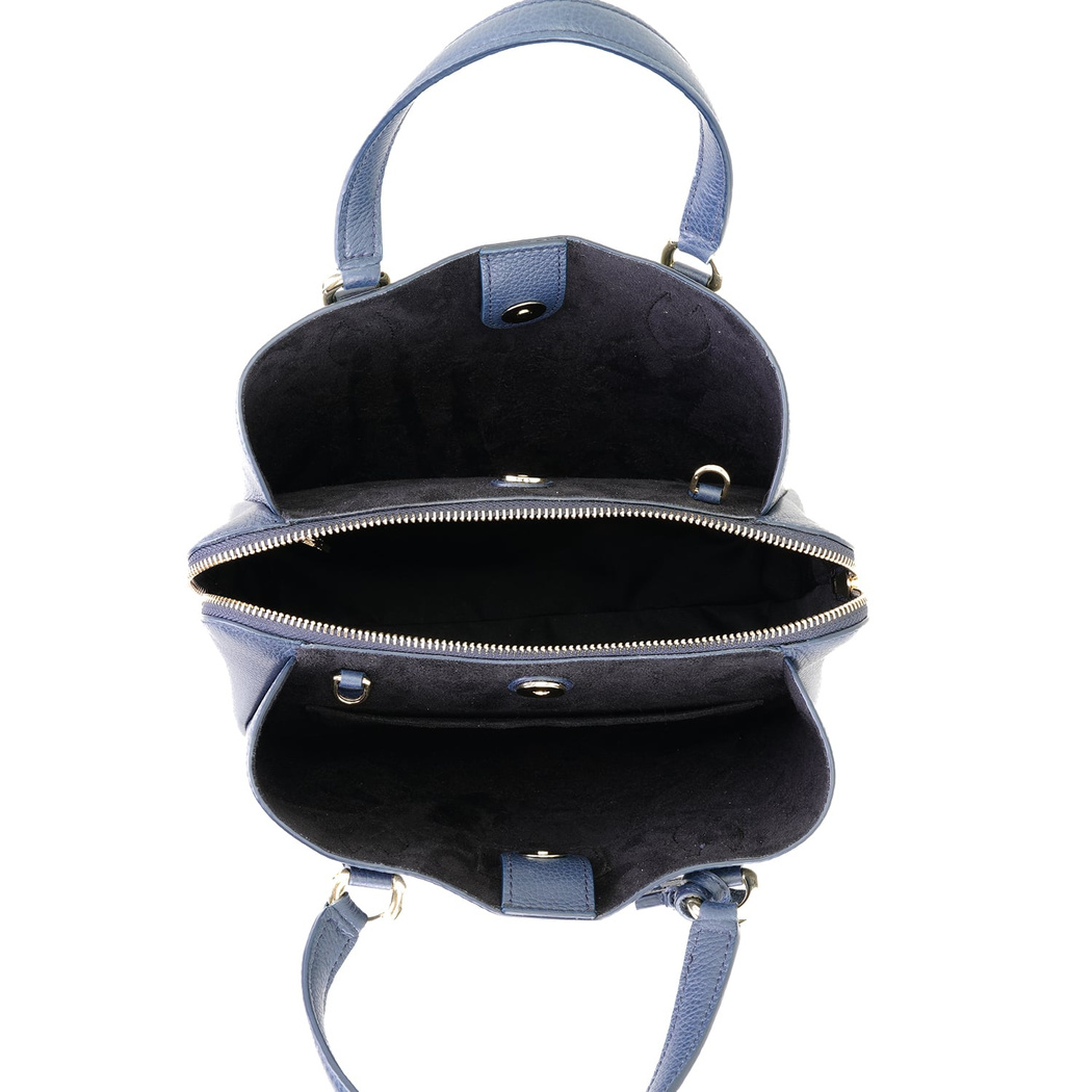 Emil Lacivert Kadın Deri El Çantası