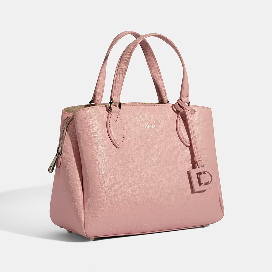 Emil Pembe Kadın Deri El Çantası