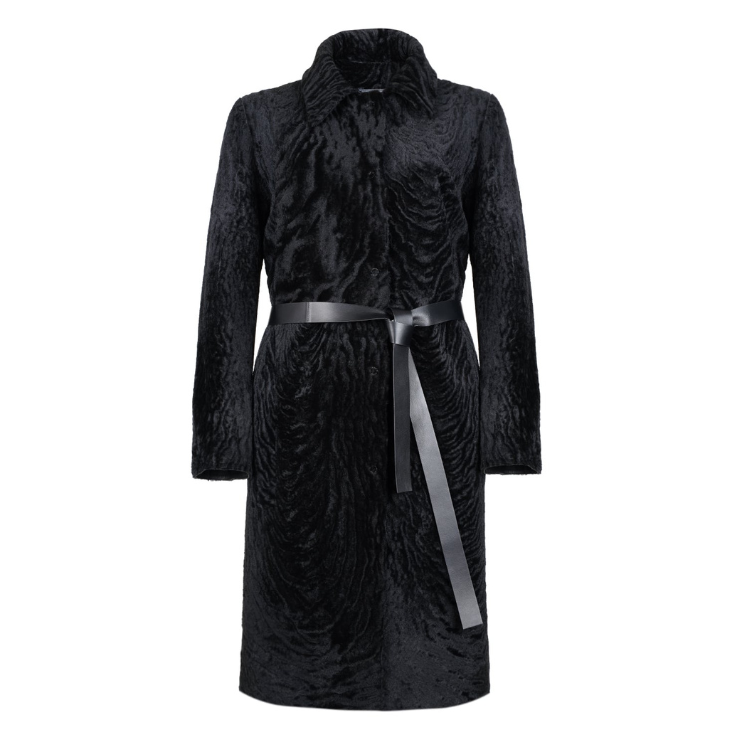 Emilly Siyah Kadın Kürk Kaban