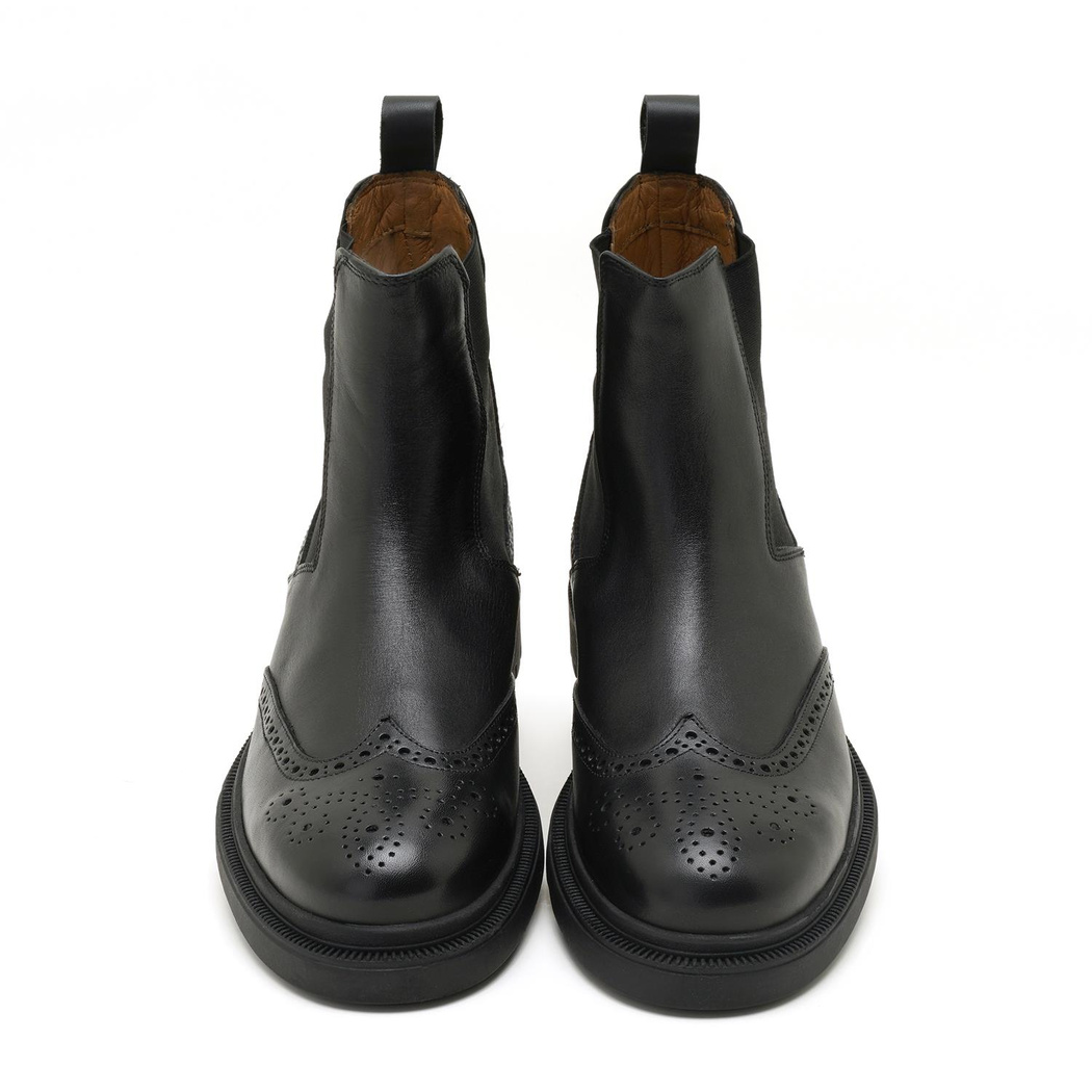 Enrica Siyah Erkek Deri Bot