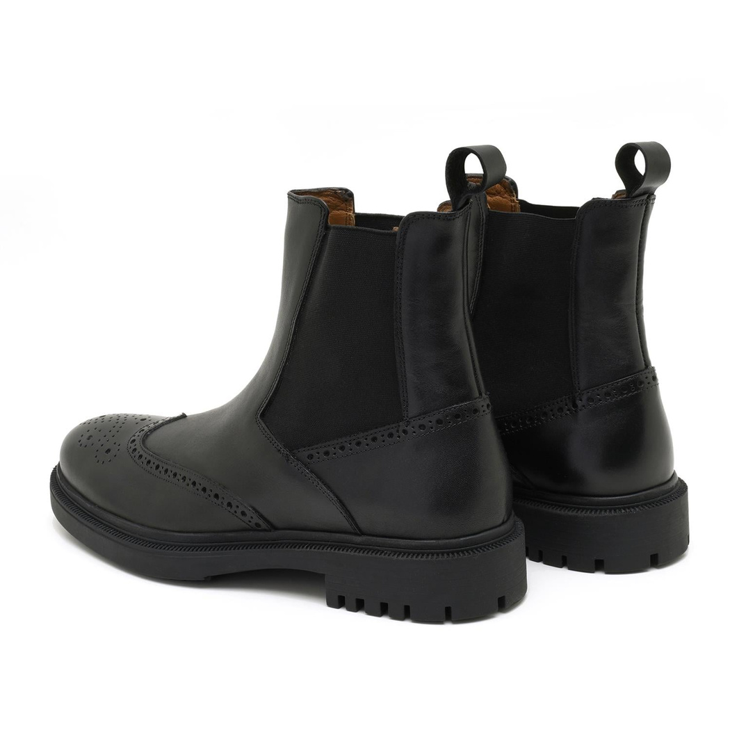 Enrica Siyah Erkek Deri Bot