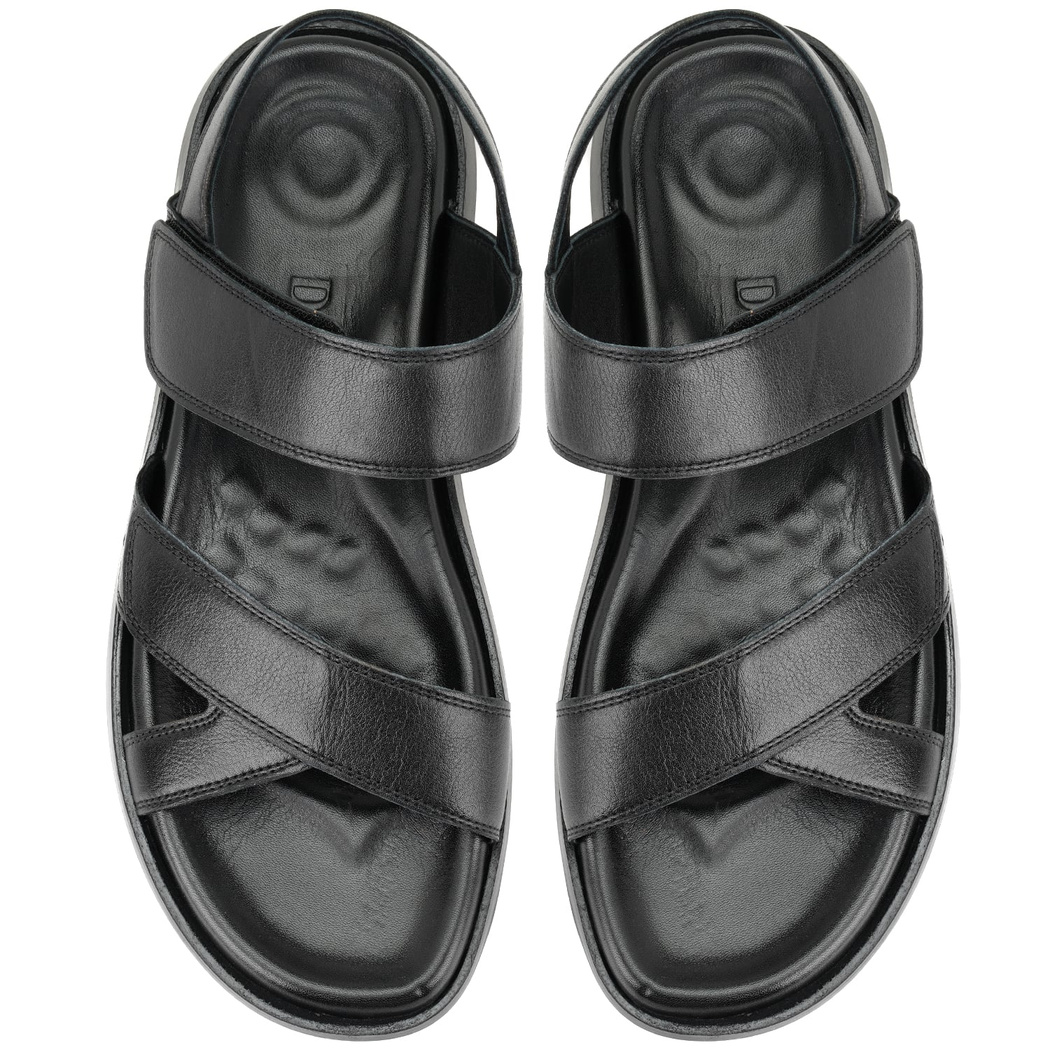 Erica Siyah Erkek Deri Sandalet