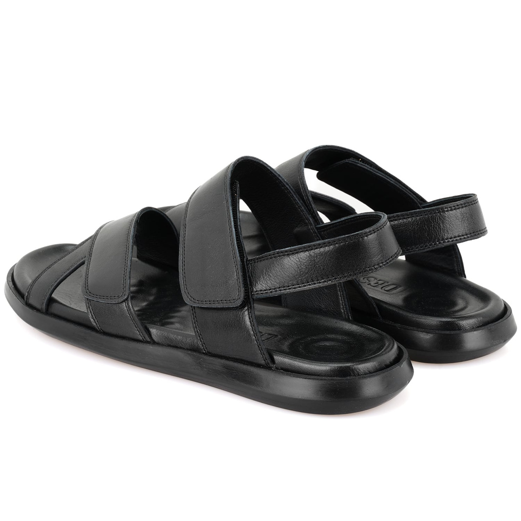 Erica Siyah Erkek Deri Sandalet