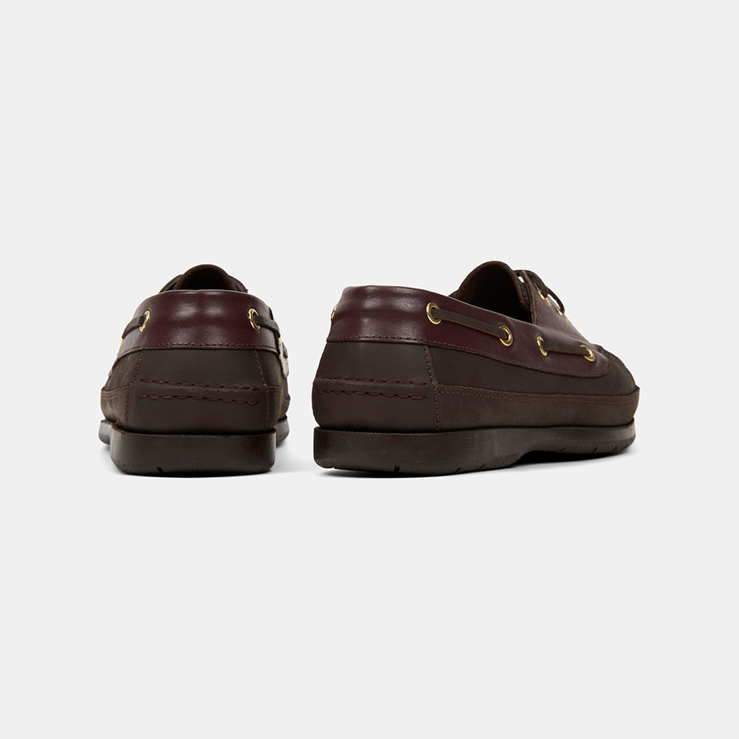 Erkek Acı Kahve - Bordo Detaylı Nubuk Deri Loafer