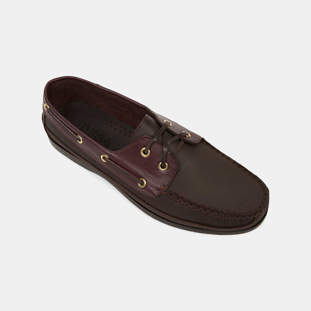 Erkek Acı Kahve - Bordo Detaylı Nubuk Deri Loafer