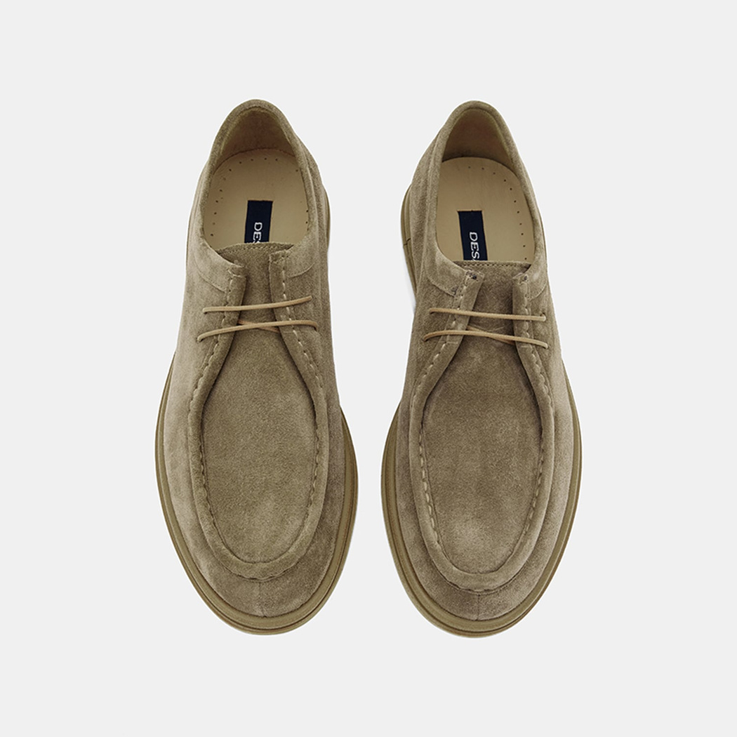 Erkek Bej Bağcıklı Klasik Süet Ayakkabı