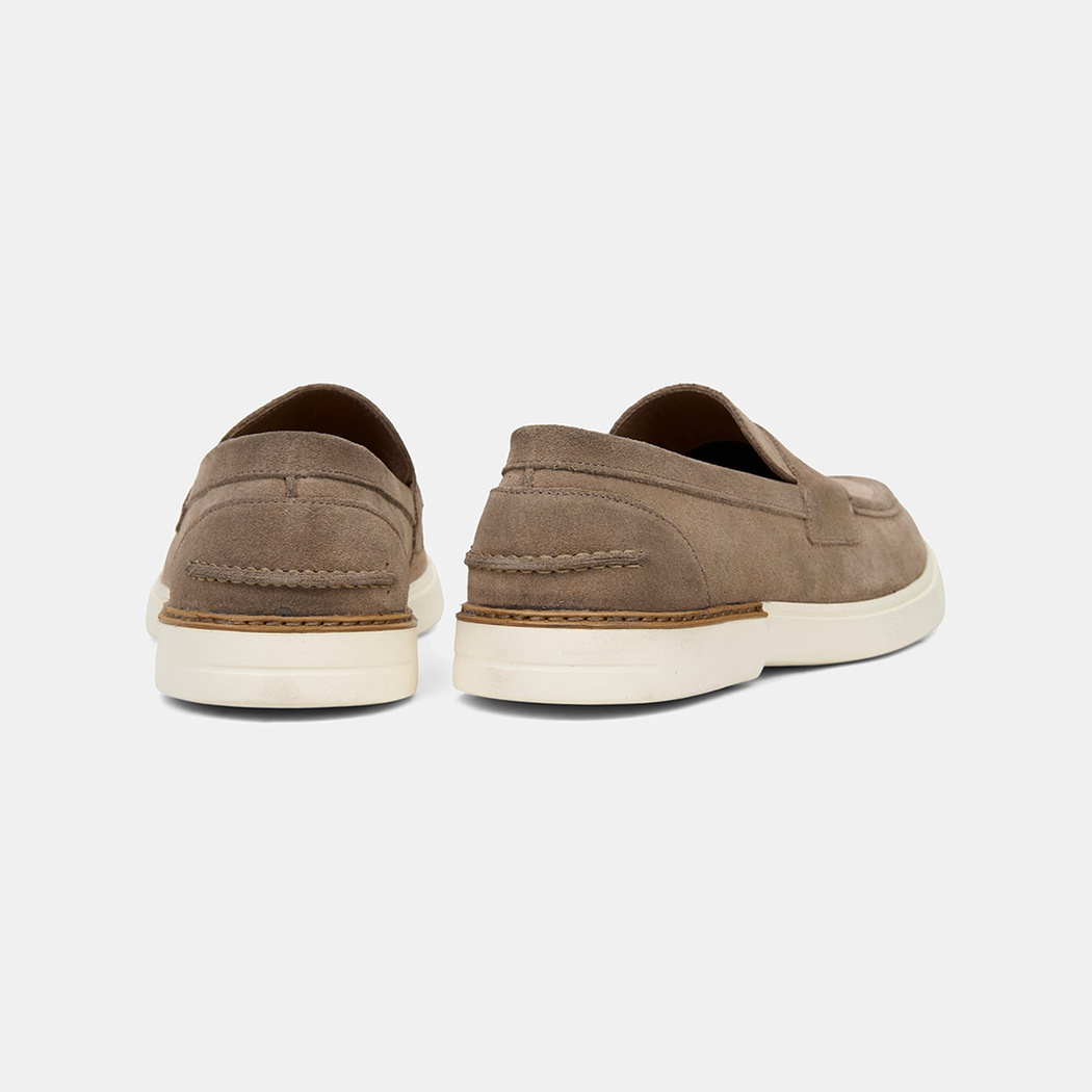 Erkek Bej Klasik Süet Deri Loafer