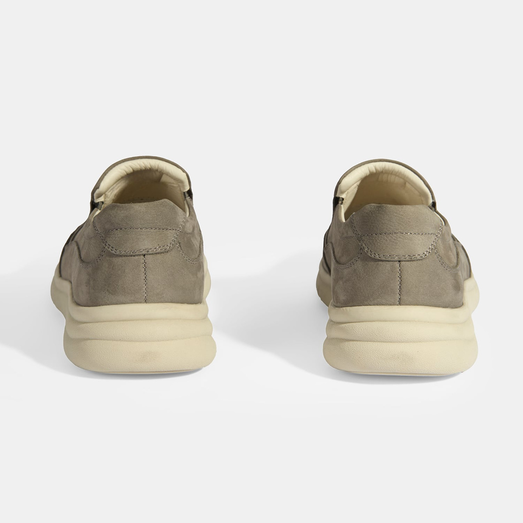 Erkek Bej Slip-On Nubuk Deri DesaComfort Günlük Ayakkabı