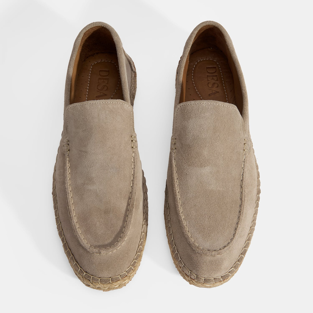 Erkek Bej Slip-On Süet Espadril 