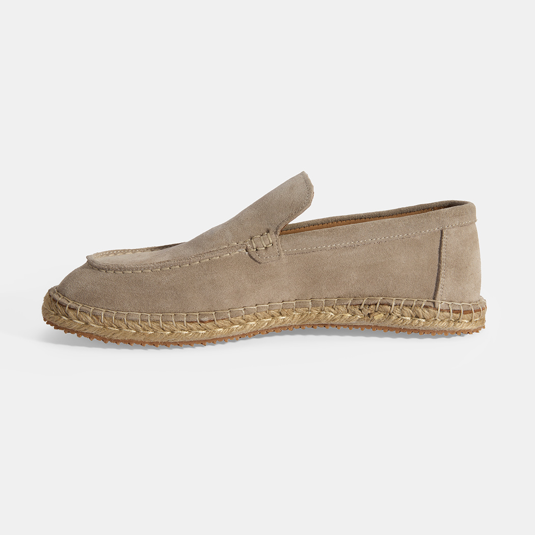 Erkek Bej Slip-On Süet Espadril 