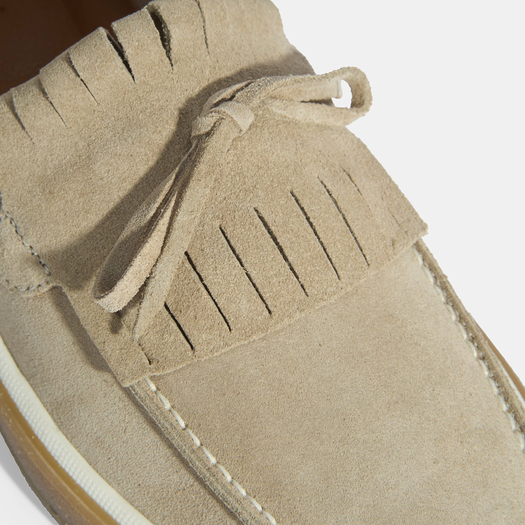 Erkek Bej Süet Püsküllü Loafer