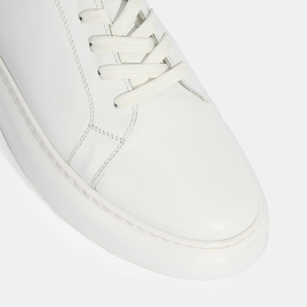 Erkek Beyaz Bağcıklı Deri Günlük Ayakkabı