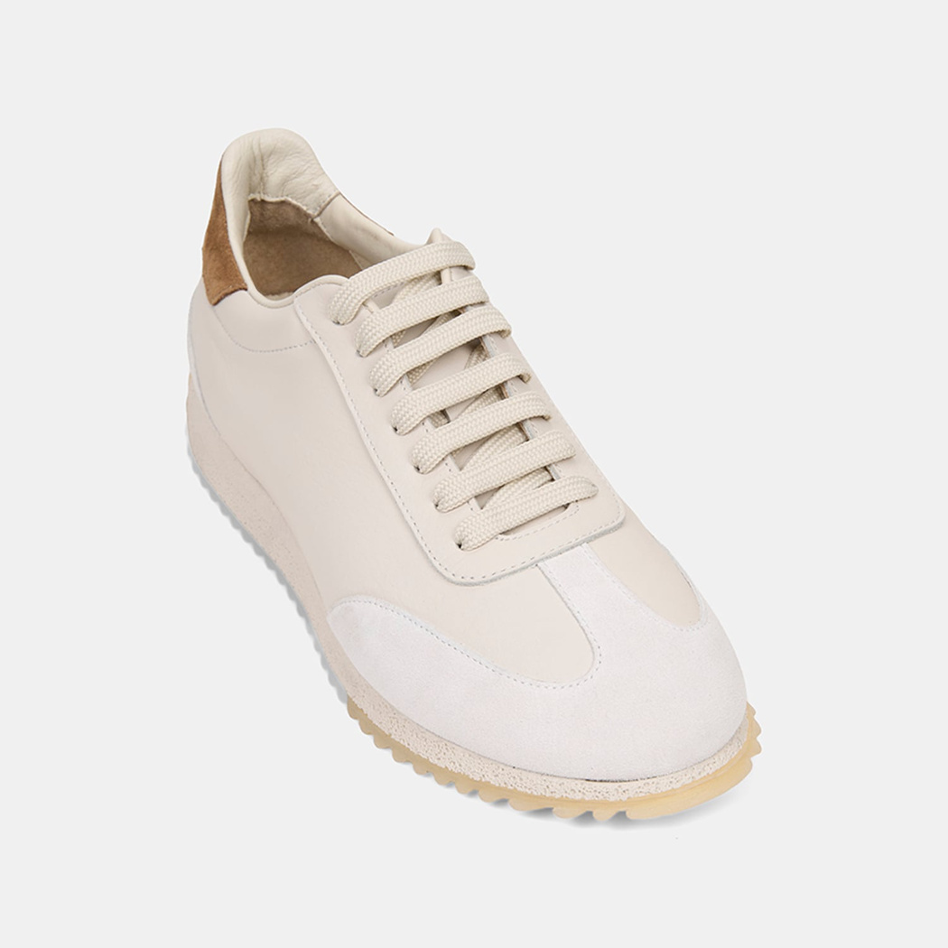 Erkek Beyaz Bağcıklı Deri Spor Ayakkabı