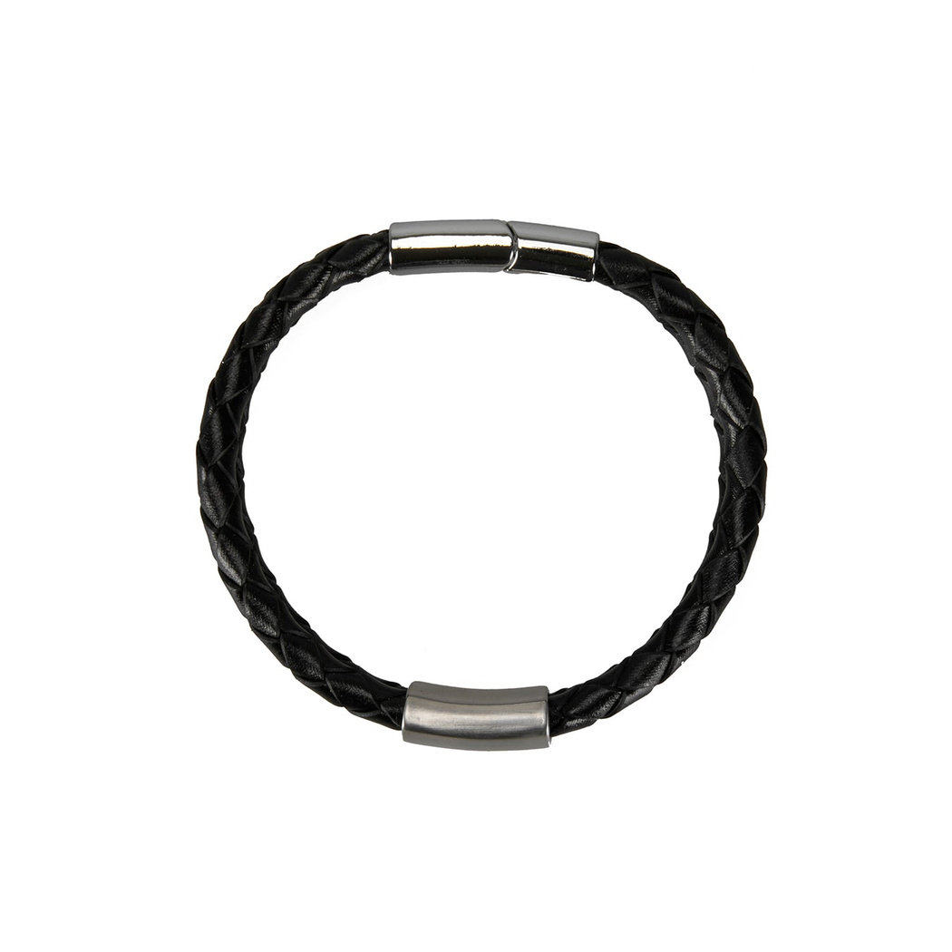 Erkek Deri Çelik Figürlü Bileklik