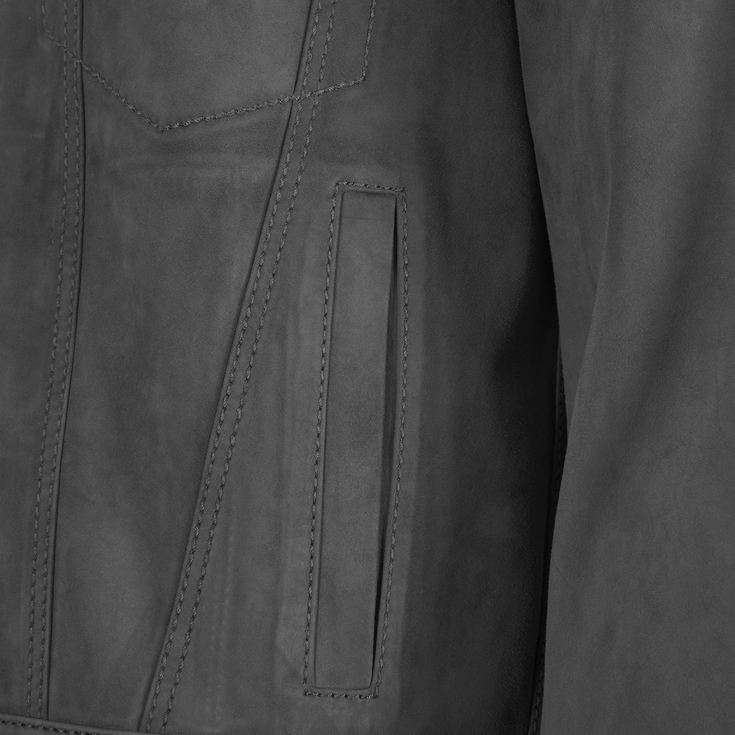 Erkek Gri Gömlek Yaka Süet Ceket