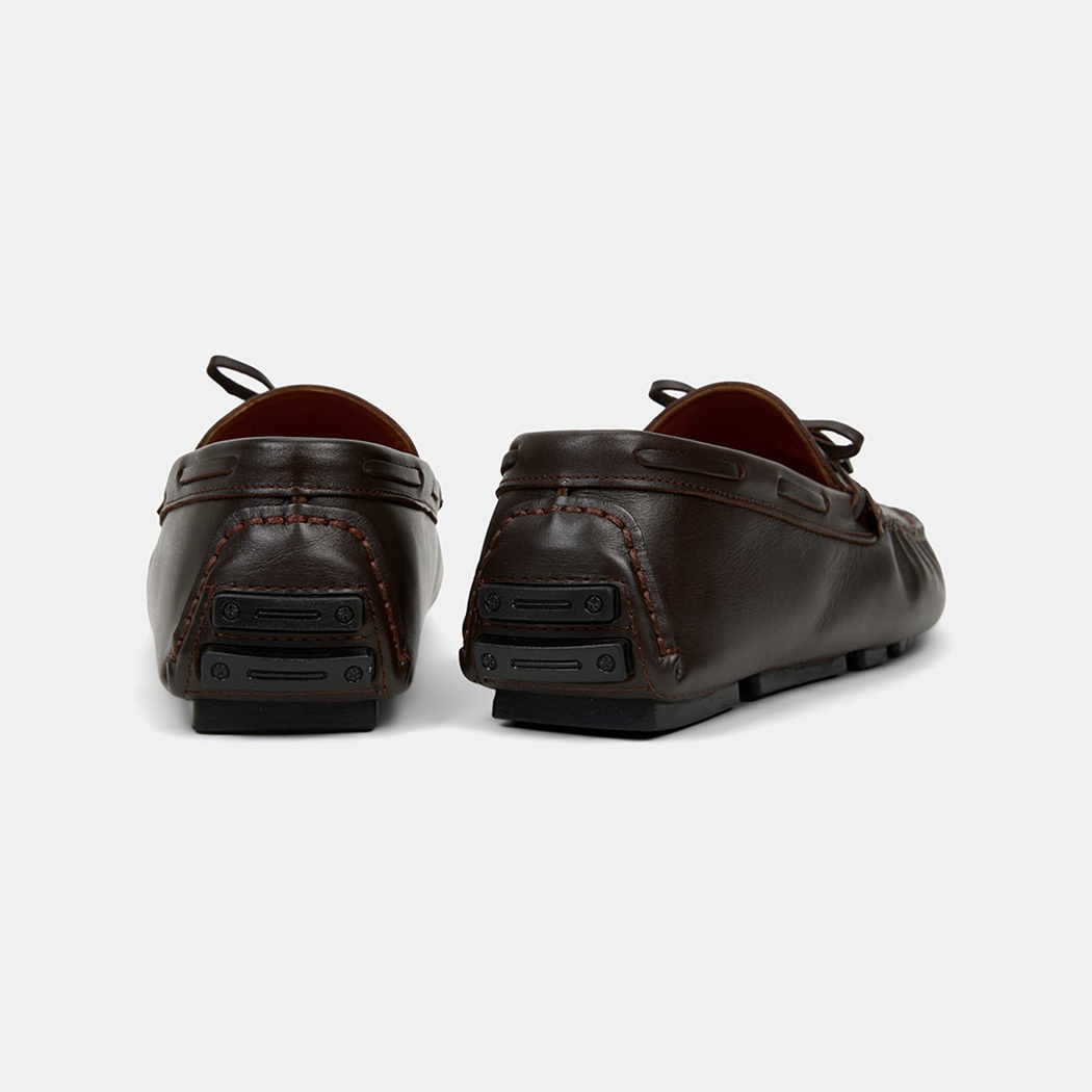 Erkek Kahve Bağcık Detaylı Deri Loafer