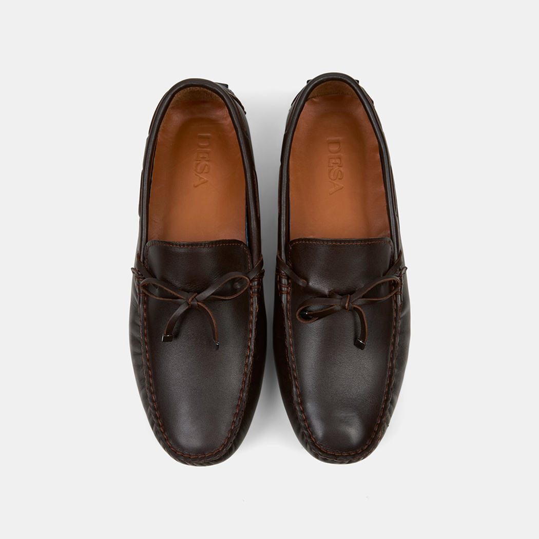 Erkek Kahve Bağcık Detaylı Deri Loafer