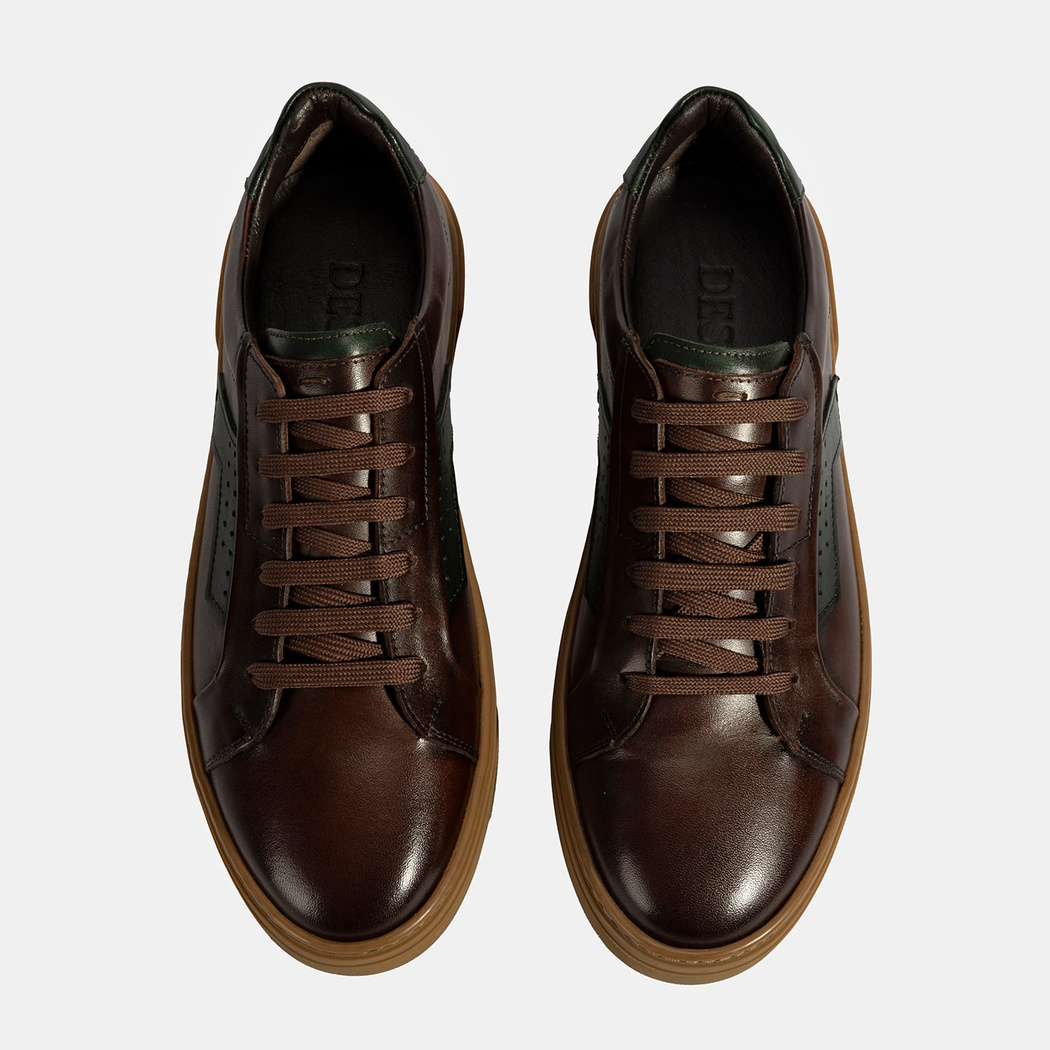 Erkek Kahve Bağcıklı Deri Günlük Ayakkabı