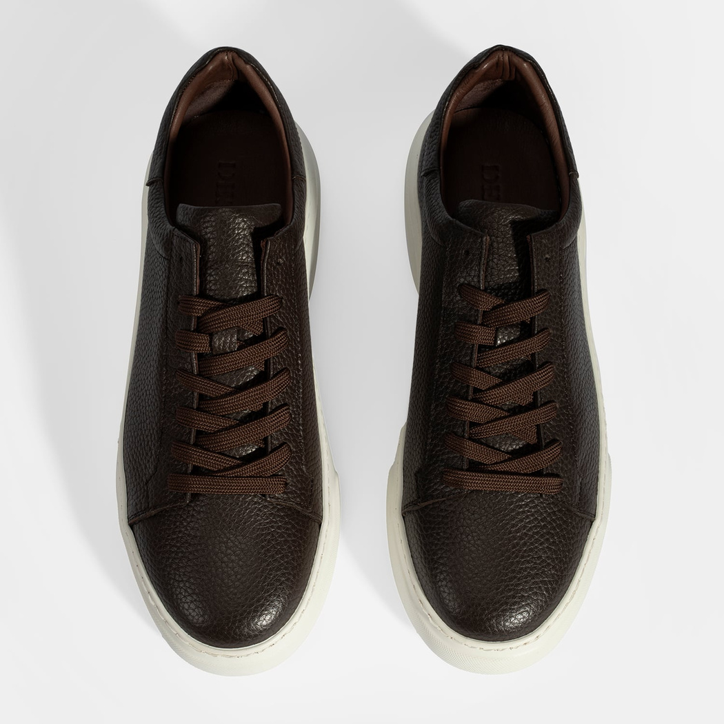 Erkek Kahve Bağcıklı Deri Günlük Ayakkabı