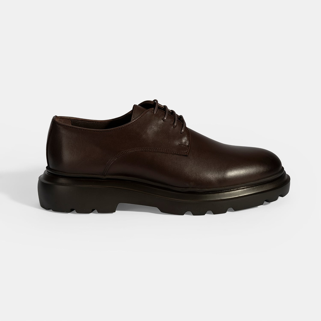 Erkek Kahve Bağcıklı Deri Klasik Ayakkabı