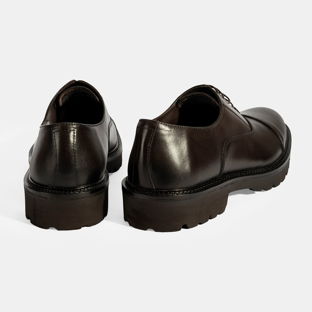 Erkek Kahve Bağcıklı Deri Klasik Ayakkabı