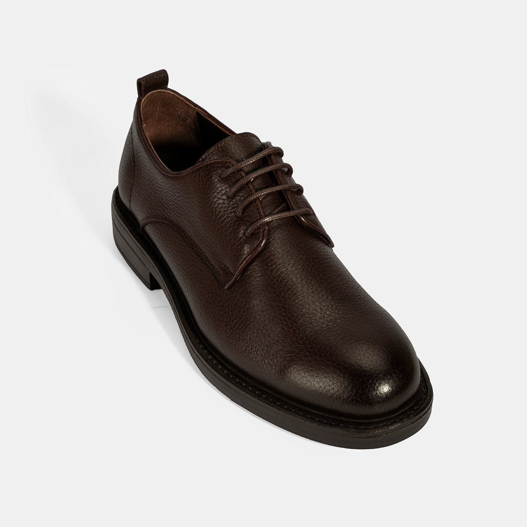 Erkek Kahve Bağcıklı Günlük Deri Ayakkabı