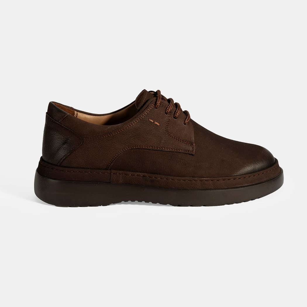 Erkek Kahve Bağcıklı Günlük Nubuk Deri Ayakkabı