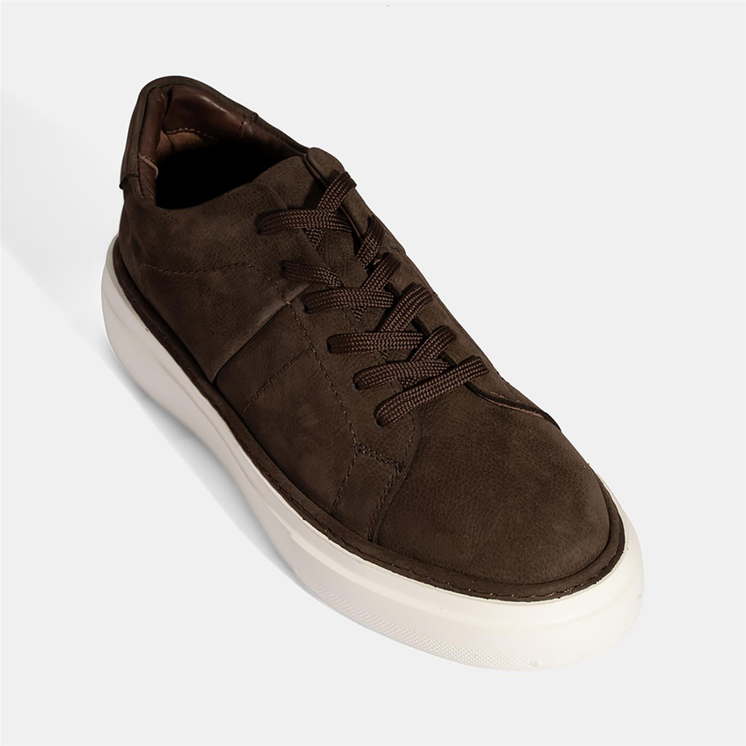 Erkek Kahve Bağcıklı Günlük Nubuk Deri Ayakkabı