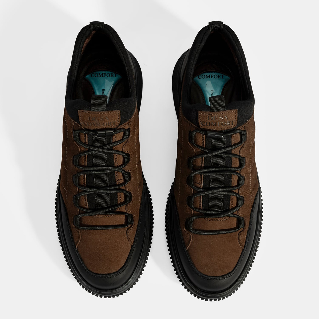 Erkek Kahve Bağcıklı Nubuk Deri Günlük Ayakkabı