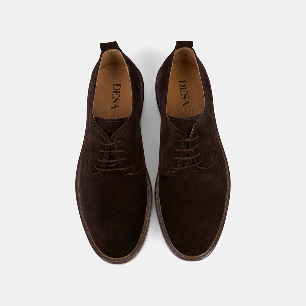 Erkek Kahve Bağcıklı Süet Deri Klasik Ayakkabı