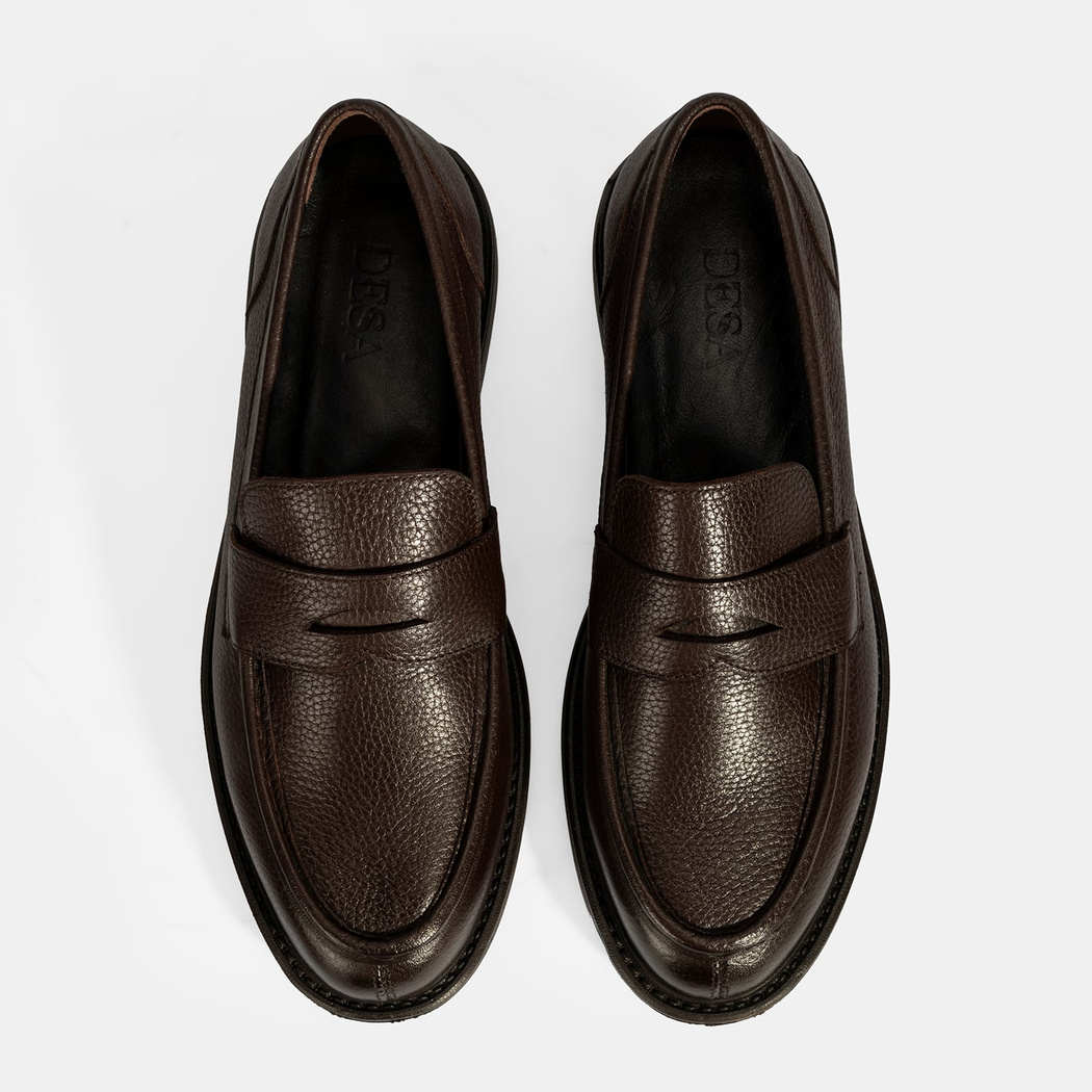 Erkek Kahve Deri Loafer