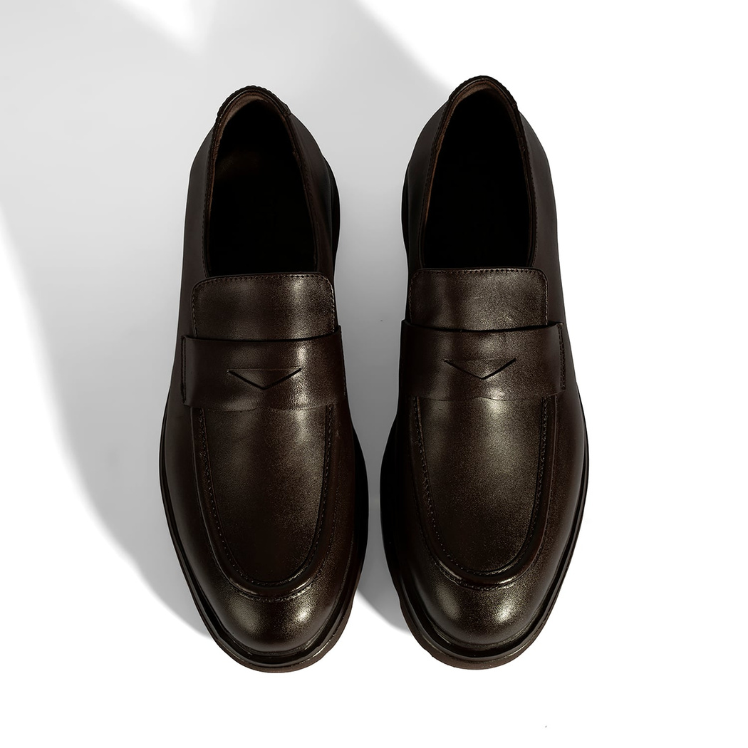 Erkek Kahve Deri Loafer