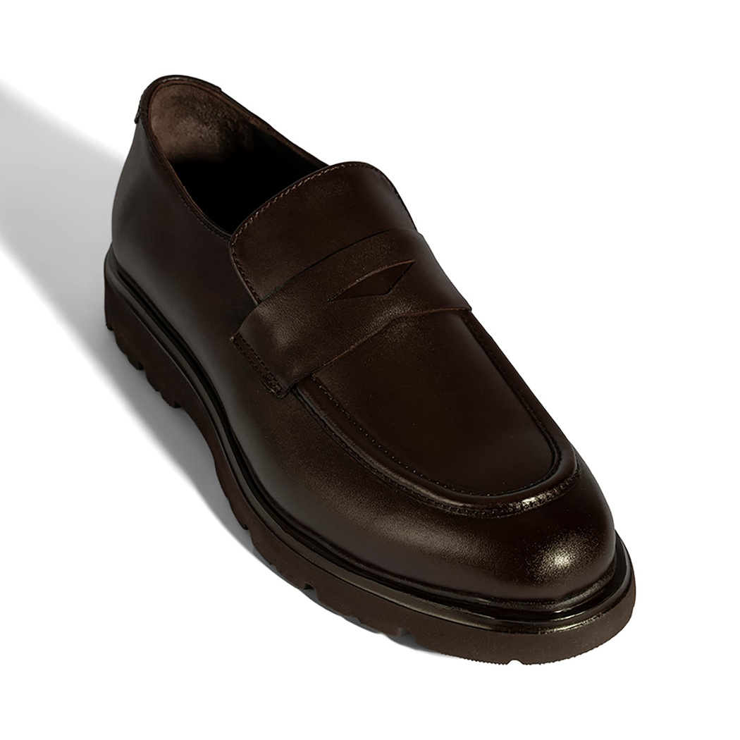 Erkek Kahve Deri Loafer