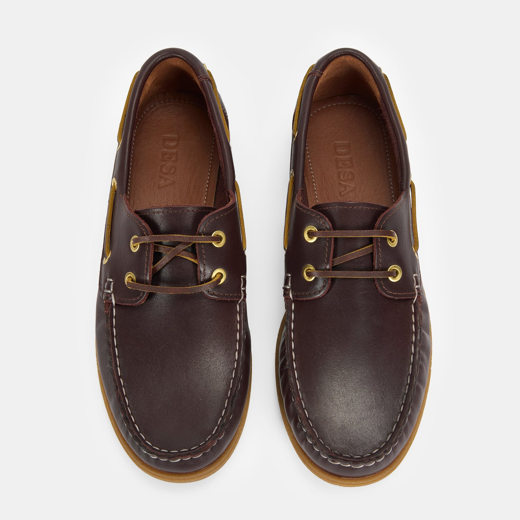 Erkek Kahve Deri Tekne Günlük Ayakkabı