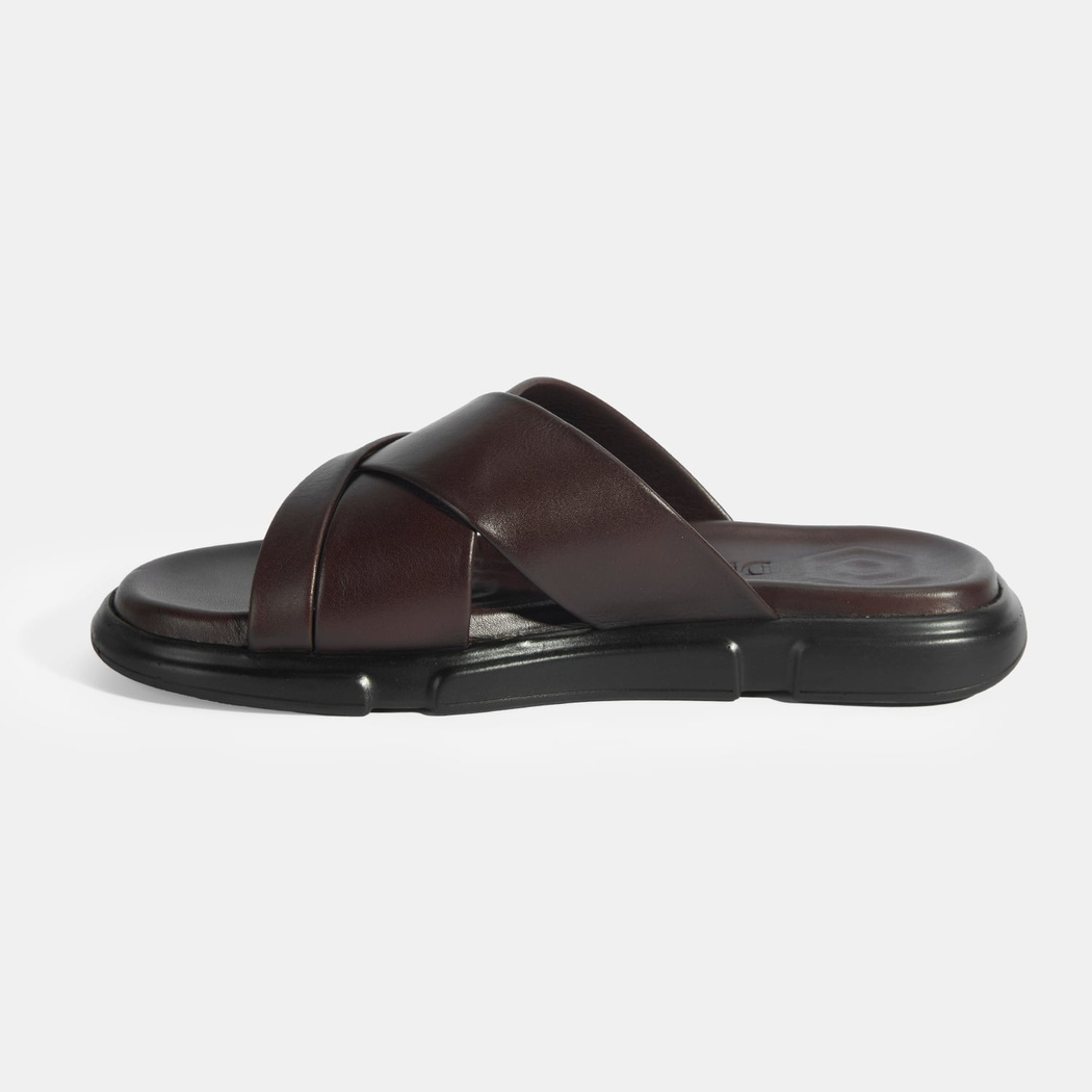 Erkek Kahve Deri Terlik