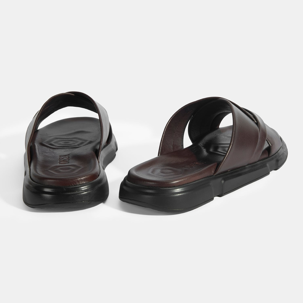 Erkek Kahve Deri Terlik