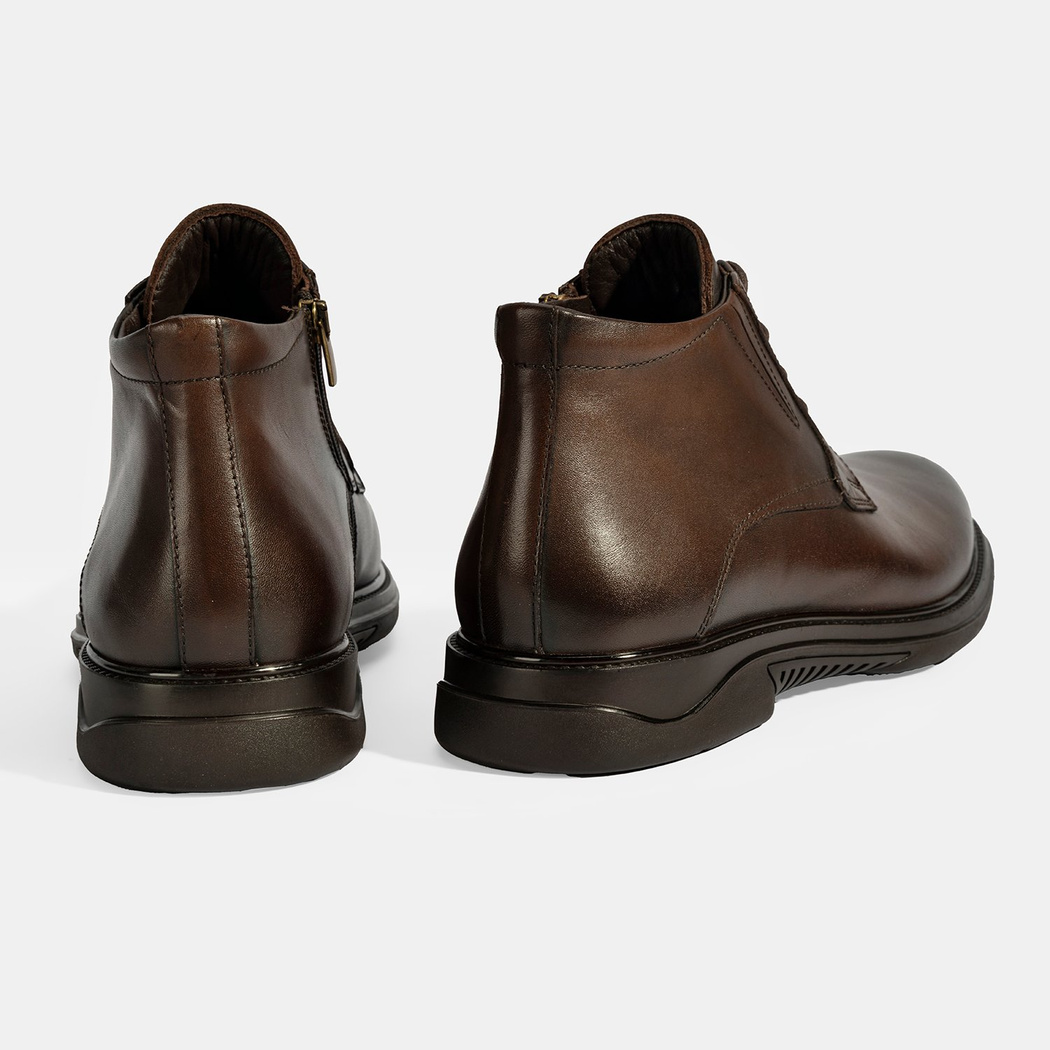 Erkek Kahve DesaComfort Bağcıklı Deri Bot