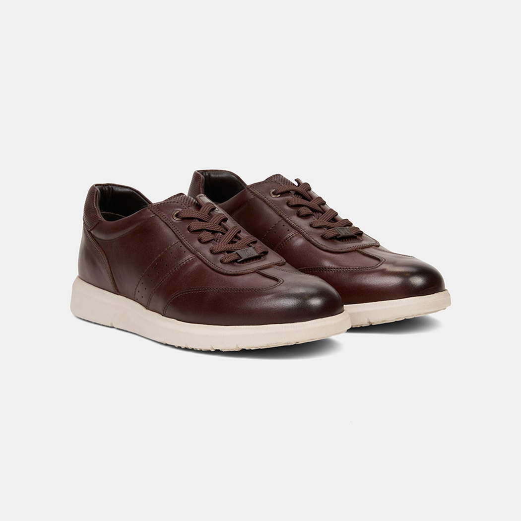 Erkek Kahve DesaComfort Deri Sneaker